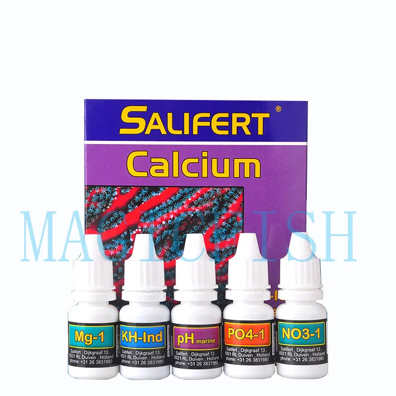 Salifert Тесты комплект Ca кальция Cu I2 KH Mg NH4 аммиака NO2 нитрит NO3 нитрат PH PO4 Sr калия