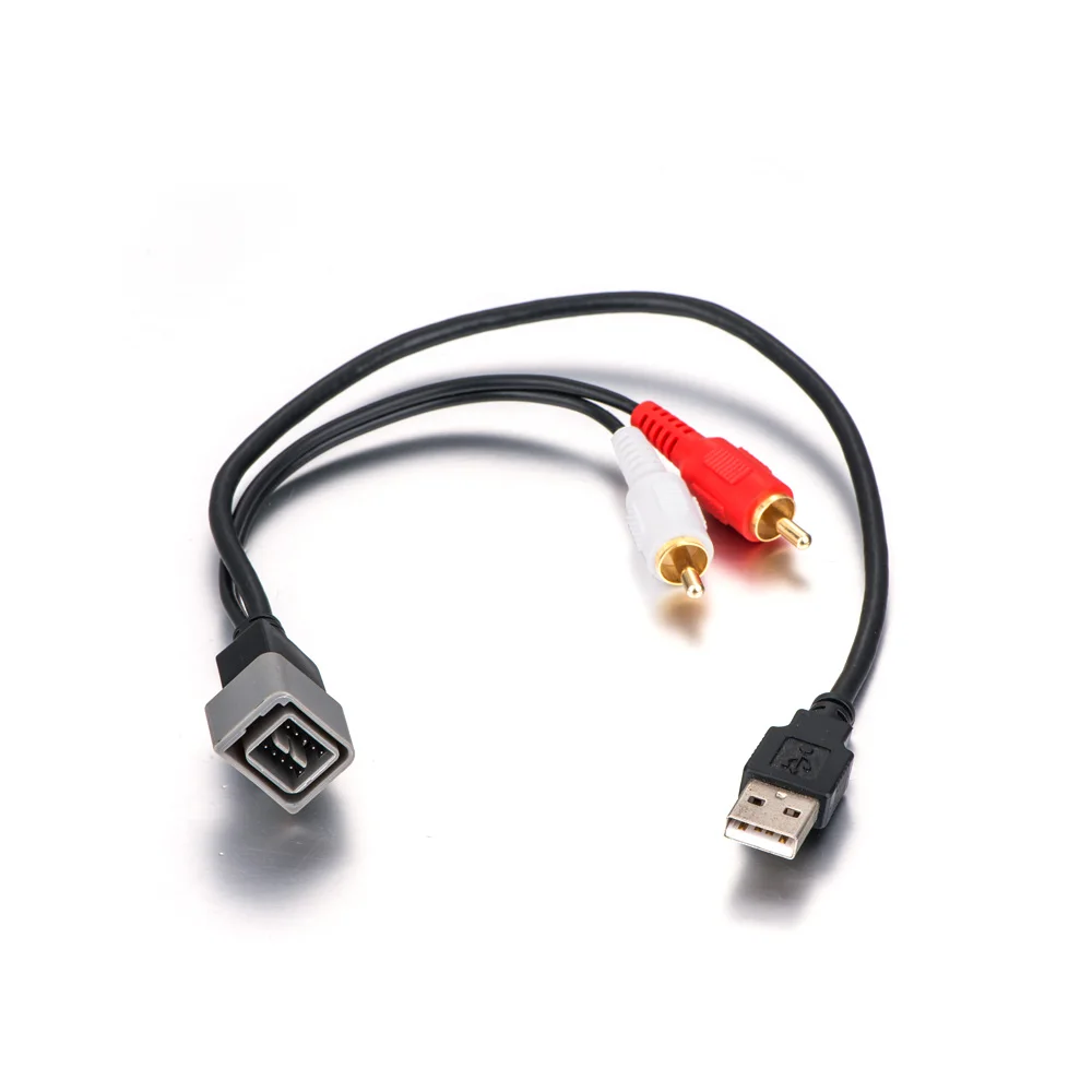 Автомобильный USB 2 RCA адаптер удержания w/8 Pin Интерфейс Соединительный кабель для Nissan Lada Vesta 2011-up