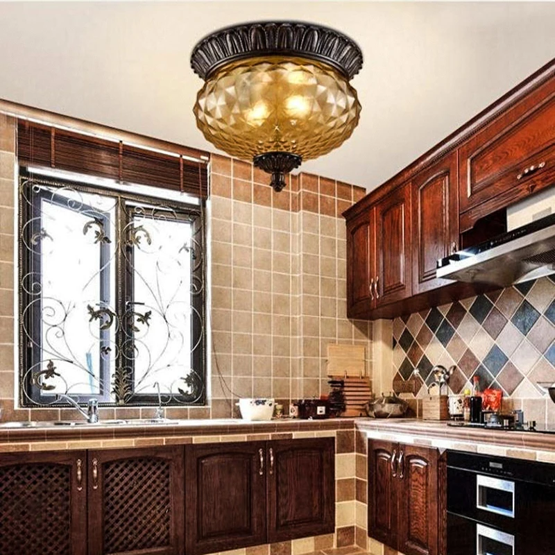 Винтажный светодиодный потолочный светильник s Европейский хрустальный лампа