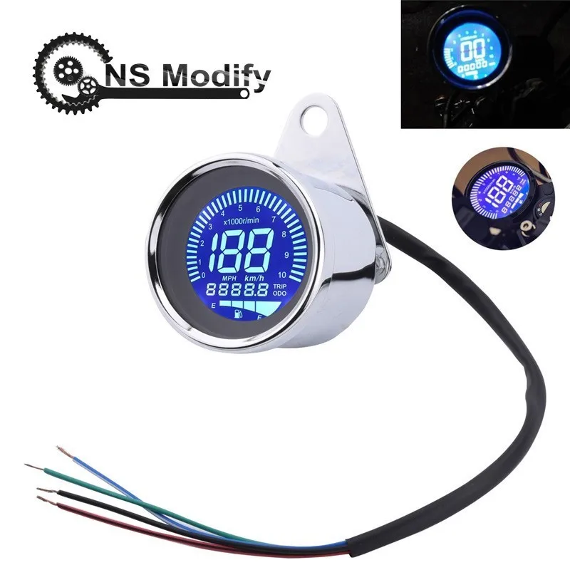 NS изменить 12V мотоциклетный Спидометр Одометр Techometer цифровой манометр