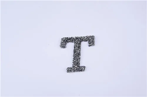T letter 3D алфавитов письма кристалл исправление горный хрусталь мотивы железа на передачи горный хрусталь патчи аппликация для одежды шляпы 10 шт./лот стразы для рукоделия - Цвет: T letter