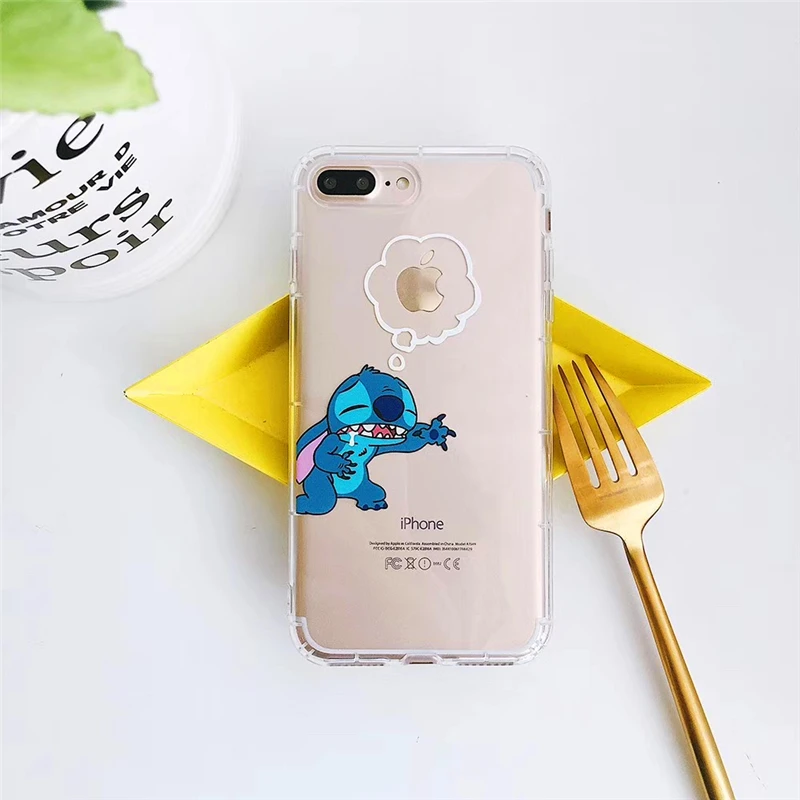 Новый чехол крышка с рисунками для iphone 6 S 7 8 plus X 10 XR XS MAX Stitch прозрачные милые