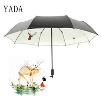 yada custom forest fawn umbrellas rain uv elk folding umbrella for women personalized charms windproof friendship umbrella ys664