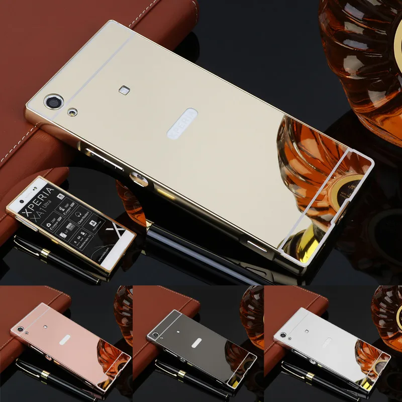 Зеркальный чехол для Sony XA1 металлическая рамка с зеркальной задней крышкой