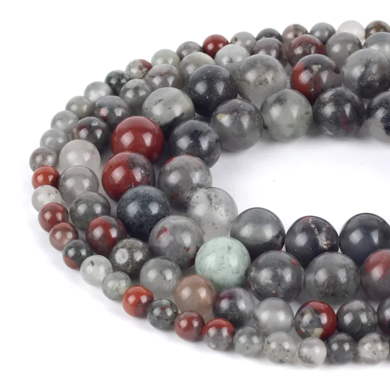 African Bloodstone Бусы из натурального камня 4 мм-12 мм Амазонит гранат Flourite Lava stone бусины для изготовления ювелирных изделий женские браслеты ожерелья - Цвет: African Bloodstone