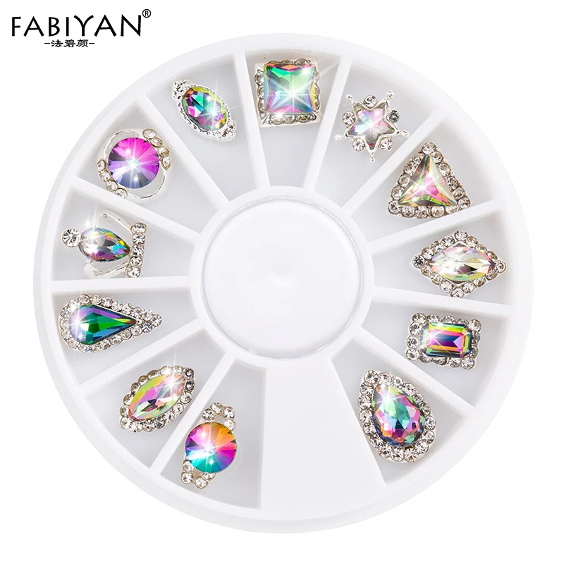 12 Design Nail Art Decoration Glass Crystal Flame AB Rhinestones Gems Alloy Metal 3D Tips DIY jewelry Accessories Tools Manicure | Красота и