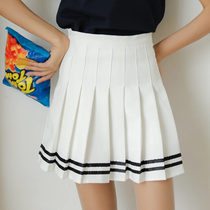 

2020 Женская плиссированная юбка, Корейская женская одежда с высокой талией, Harajuku Kawaii Ulzzang, плотные винтажные юбки для женщин