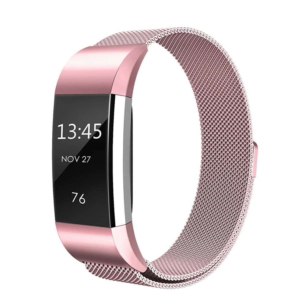Хохлатая Миланская петля ремешок для часов для браслета FitBit Charge 2 Замена наручных часов браслет из нержавеющей стали ремень аксессуары