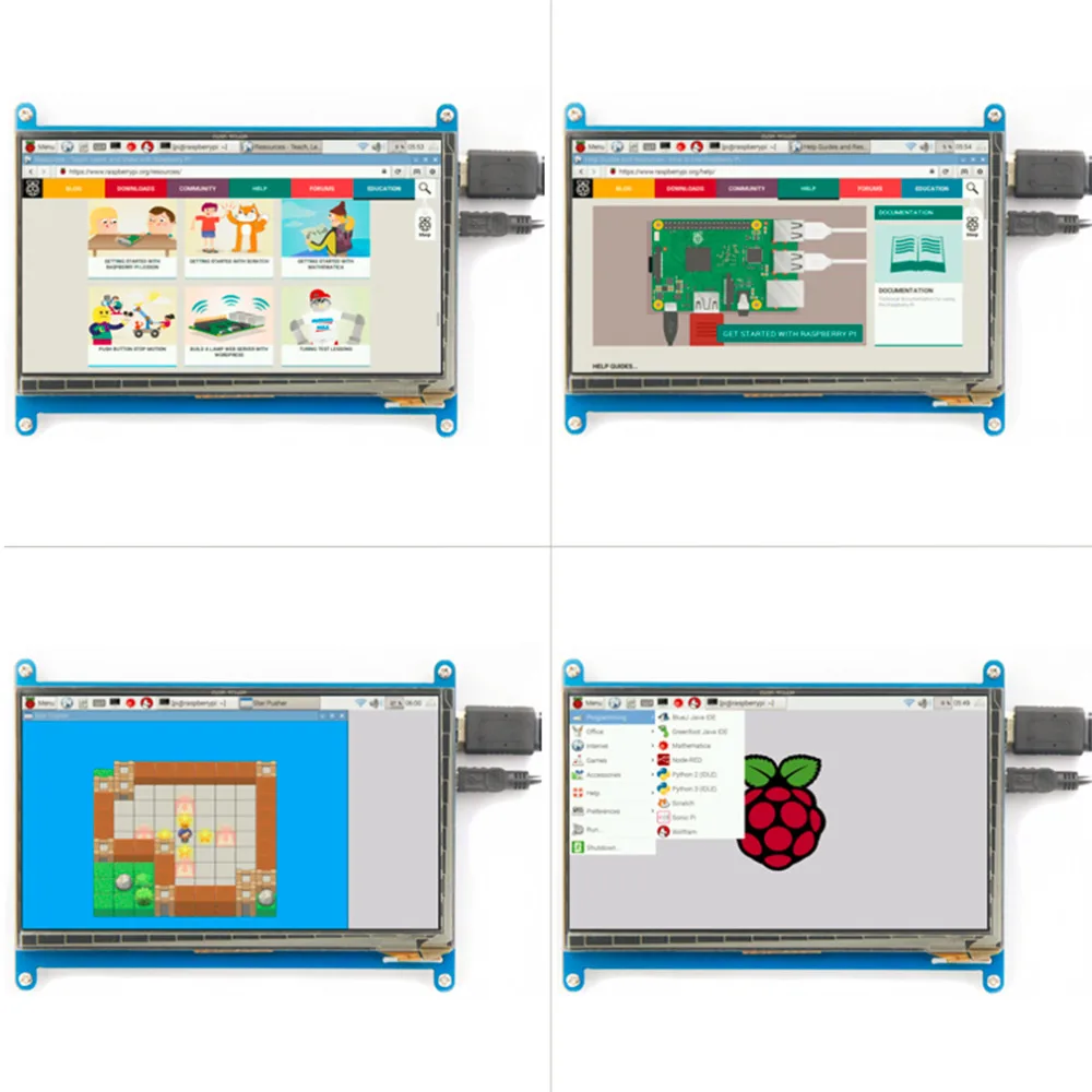 7 0 ''Raspberry Pi 3 дисплей емкостный сенсорный экран HDMI HD LCD TFT 800X480 монитор для Raspberry 2B