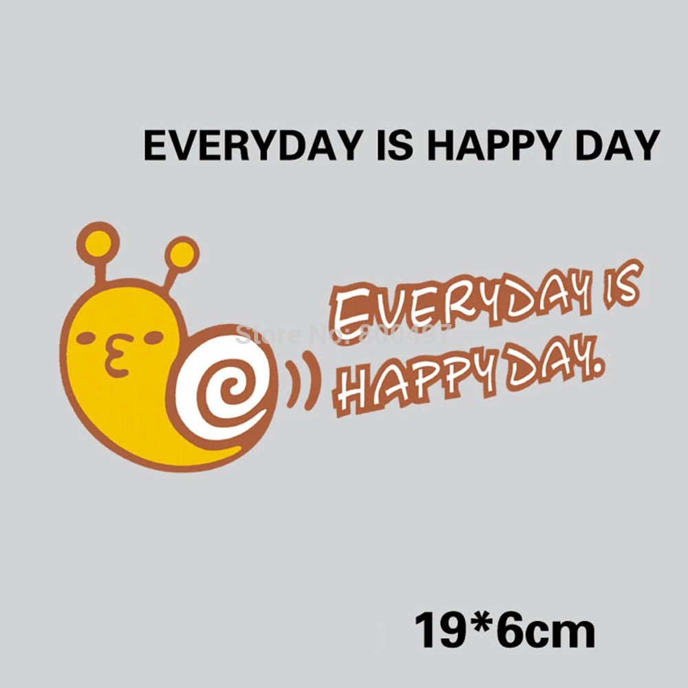 10 x Funny Snails EVERYDAY IS HAPPY DAY Car Sticker Auto Decal Accessoried for Tesla Toyota Volkswagen Hyundai Lada |