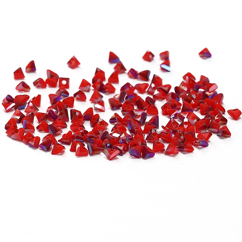 

Glamour Glass Beads Red AB 60pcs 3mm Triangle Crystal Beads Austria Crystal Triangle Loose Beads DIY Jewelry Crafts Curtains C-4