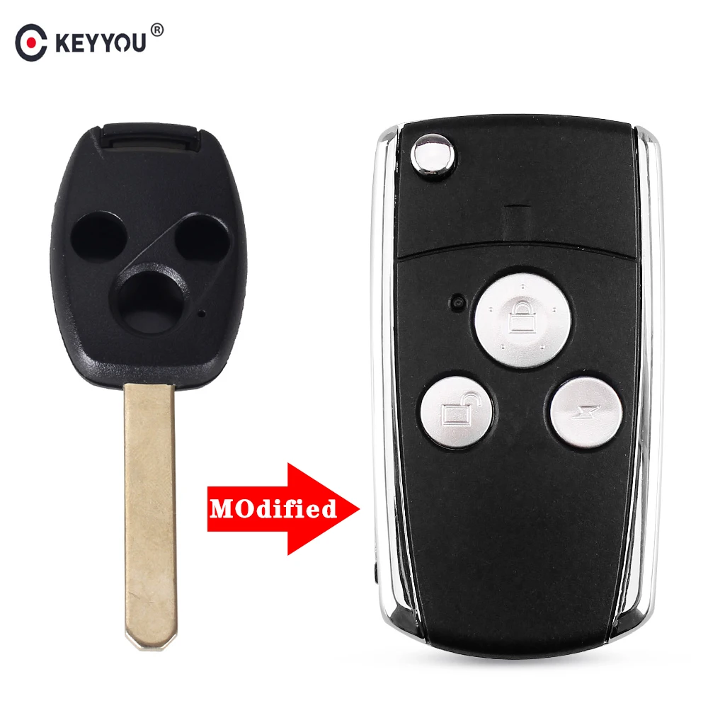 KEYYOU модифицированный раскладной дистанционный чехол для ключа автомобиля Fob 3