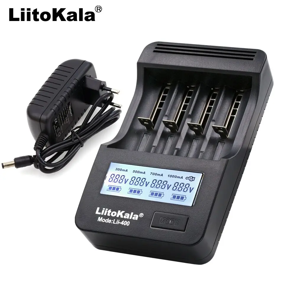 Разъем Lii-400 Lii-S1 Lii-500 Lii300 Lii-PD4 ЖК-дисплей 18650 26650 18500 21700 3,7 V литий-батареями никель-металл-гидридного зарядное устройство для никель-кадмиевых или никель-металл-AAA мА/ч. аккумулятор ladege - Цвет: Lii-400 and adapter