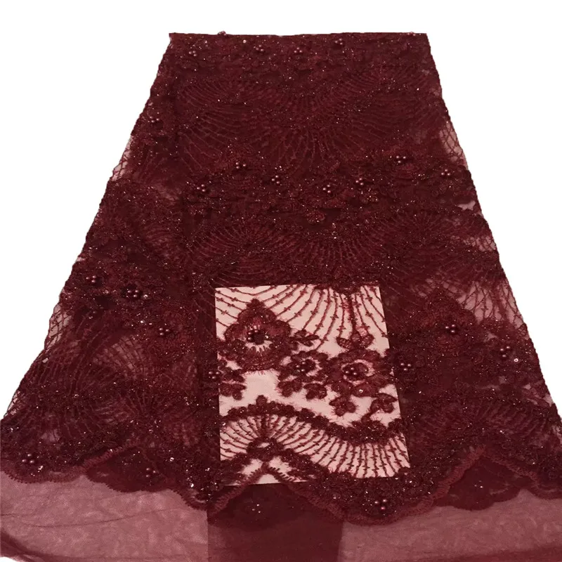 Fashion African Lace Fabric High Quality 3D With Sequins For Nigerian Wedding Dress French H1548 | Дом и сад