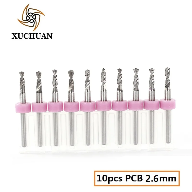 PCB2.6 10PCS 10 шт. 2,1-3,0 мм твердосплавная печатная плата сверло станок с ЧПУ сверло набор микро спиральное сверло - Цвет: PCB2.6 10PCS