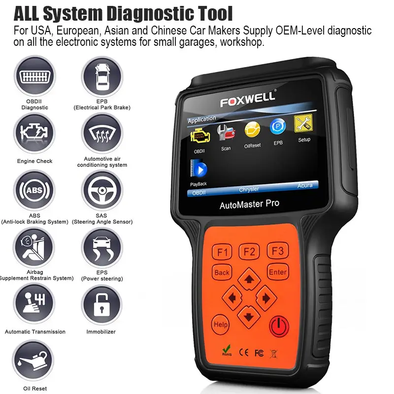 БД автомобиля диагностический инструмент Foxwell NT624 Pro полный системы двигателя