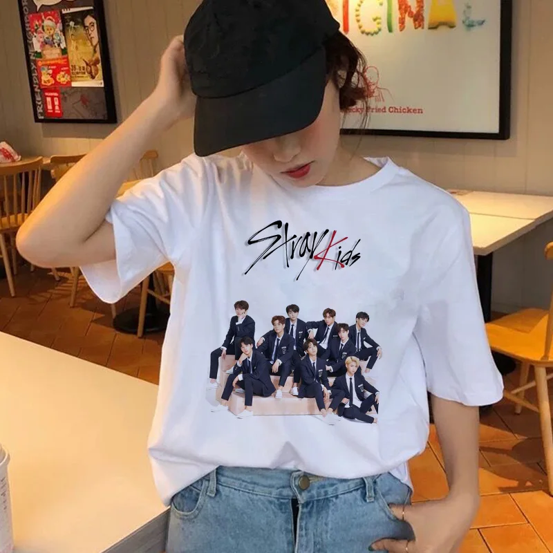 1747 Женская футболка StrayKids, футболка с короткими рукавами, топы в стиле хип-хоп, Harajuku, футболка, топы, футболки в стиле хип-хоп, Женская Повседневная футболка - Цвет: 1747
