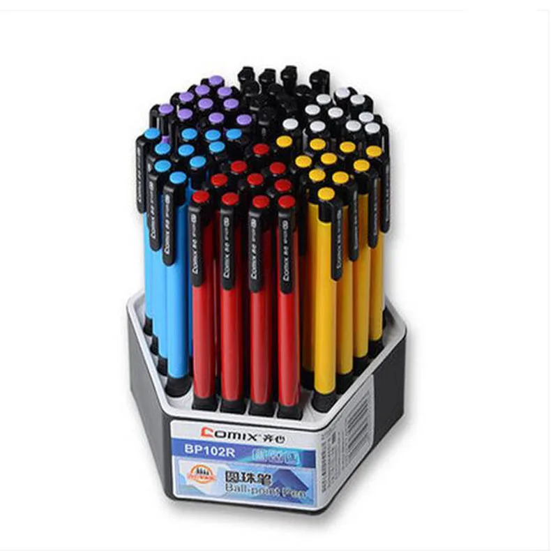 60 pcs 36/60 шт синий шариковая ручка нажал школьников аксессуары для офиса письменные принадлежности boligrafos canetas ручки - Цвет: 60 pcs