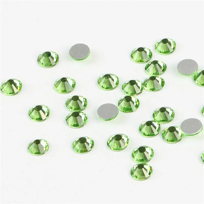 CCBLING Crystal Peridot ss3-ss30-пакет Стразы для ногтей с плоской задней поверхностью без