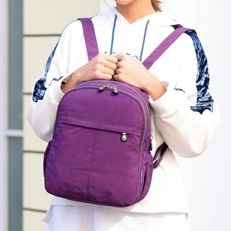 Винтажный рюкзак для девочек подростков женский на плечо школьный нейлоновый