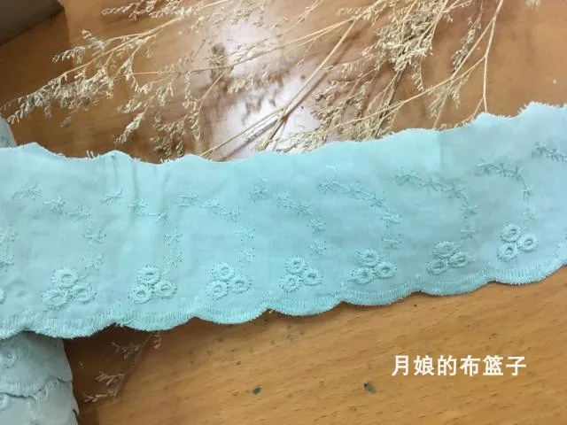 DIY ручной работы лоскутное Ретро хлопчатобумажная ткань кружева воды зеленый хлопок вышитые кружева 6,5 см