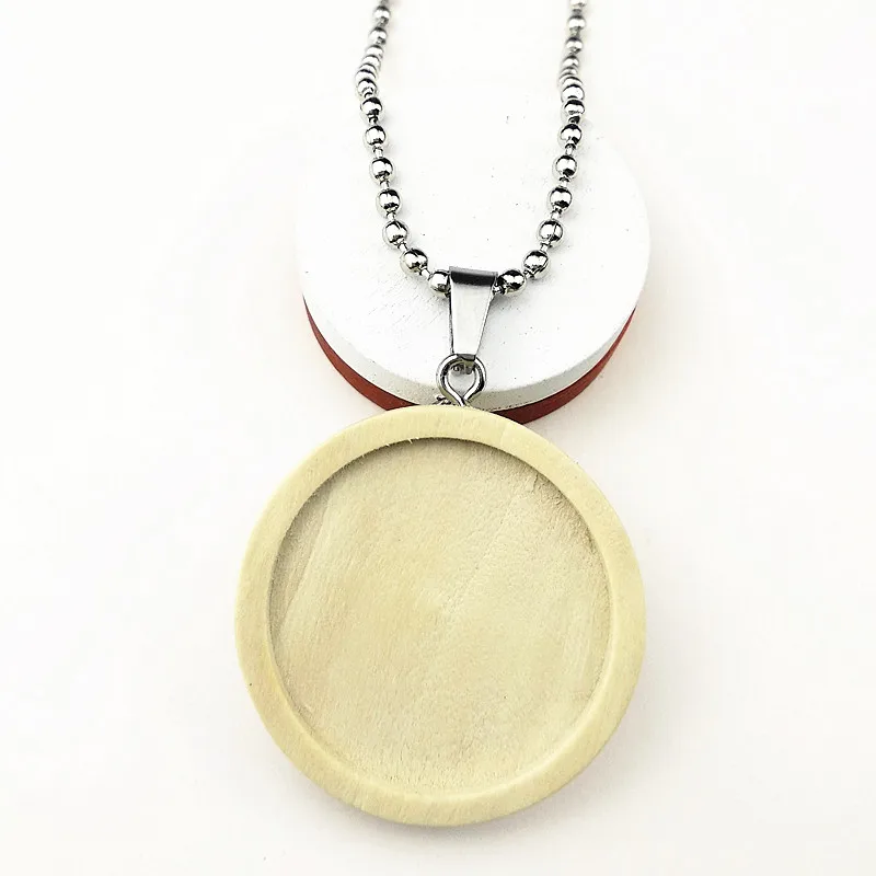 Подвеска кабошон из дерева черная коричневая белая 24 шт 25 мм Пустые лотки с