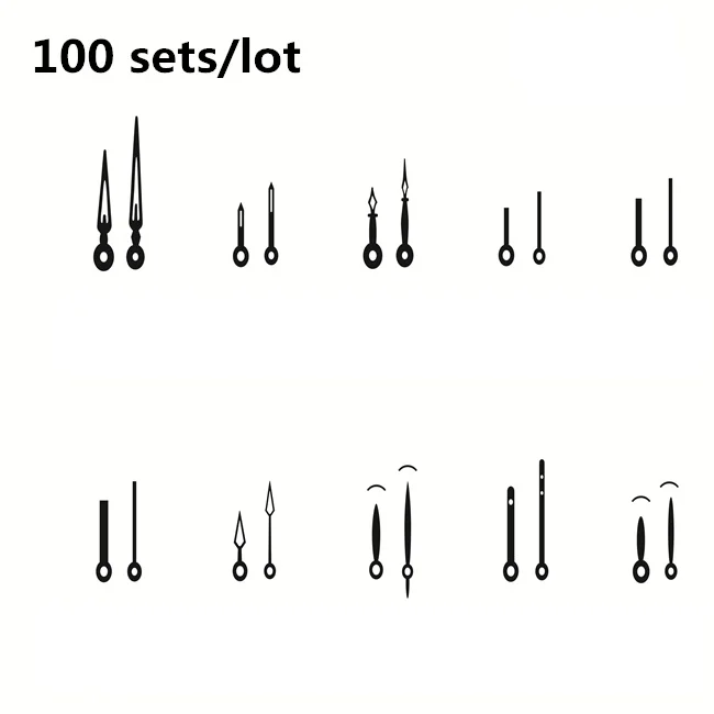 

100 sets/lot NEW DIY Alarm clock needle Clock hand replacement Parts minute/hour metal pointer for Alarm Clock Mechanism Decor