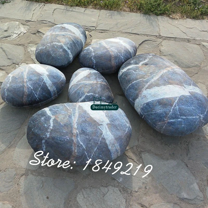 Dorimytrader 6 Pcs Fashion New Emulational Neptune Stone Pillow Room Decoration Plush Soft Giant Shape Cushion Toy DY61077 | Игрушки и