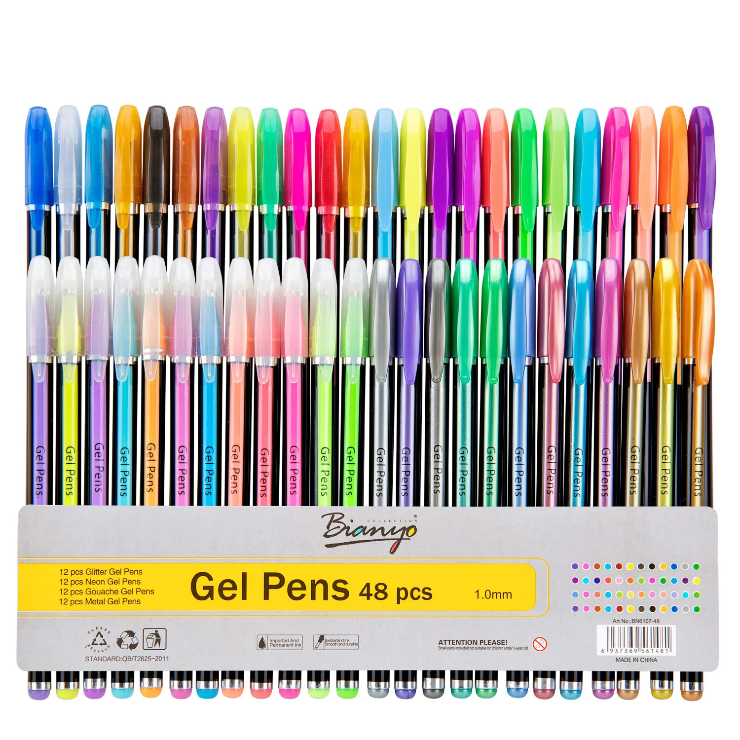 48pcs colored Gel Pen Set Refills Metallic Pastel Neon Glitter Sketch Drawing Color Pen School Stationery Marker Kids Gifts