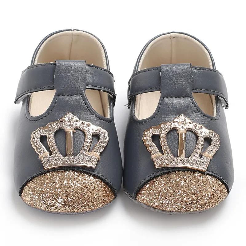 

PU Baby Shoes Spring Autumn Newborn Baby Girl Princess Shoes PU Crown Sequins Fashion Princess Shoes First Walkers