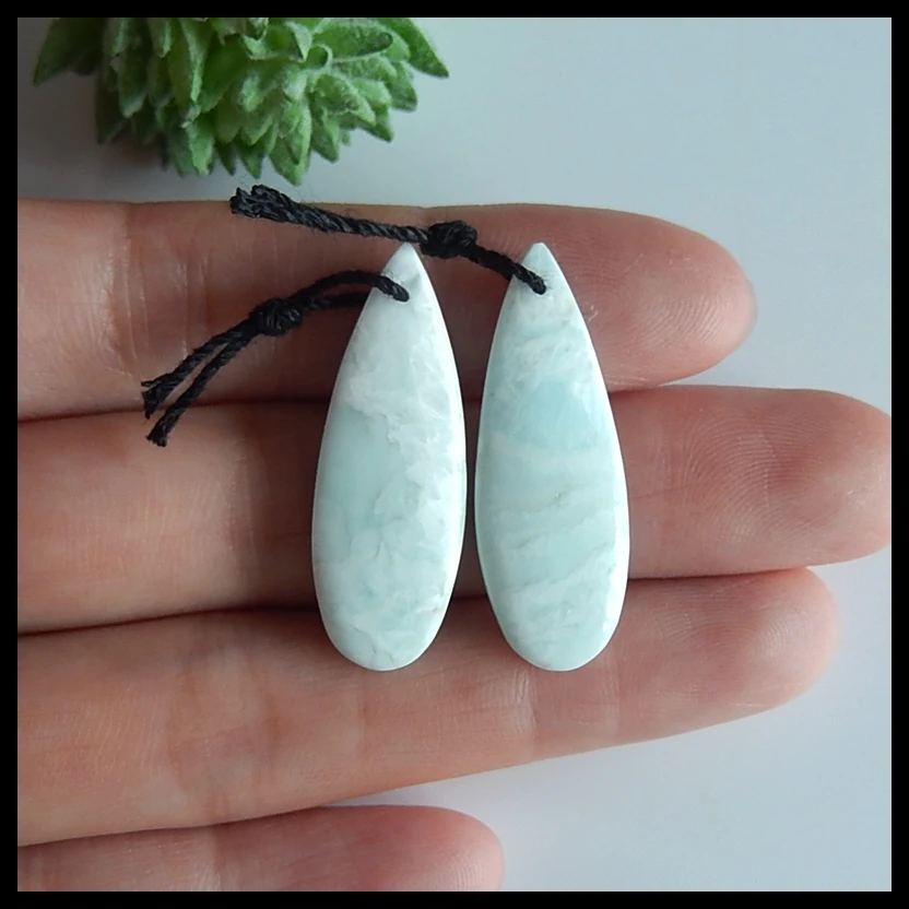 Натуральный драгоценный камень Larimar Модные женские серьги бусины, бижутерия из полудрагоценных камней, 31x11x4 мм, 4,6 г