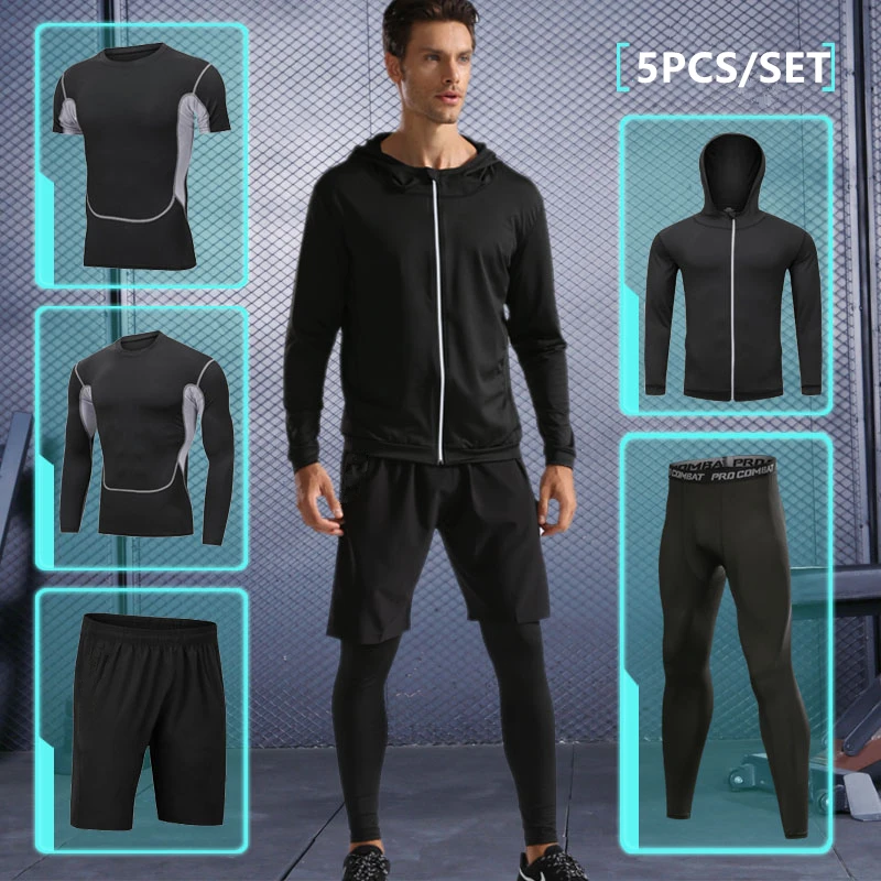 Мужской спортивный костюм 2019 компрессионный набор для бега баскетбольное нижнее