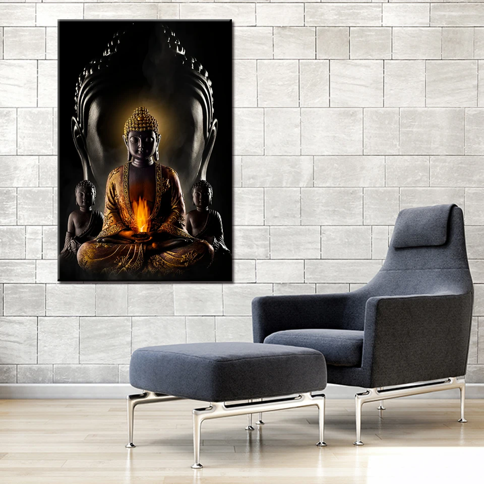 Абстрактная религия Будда настенные художественные плакаты статуя печать