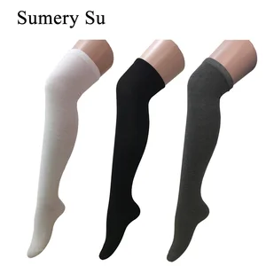 3 парыкорсаж. Чулки женские до бедра выше колена хлопковые однотонные сексуальные милые облегающие Дамские женские осенне-зимние