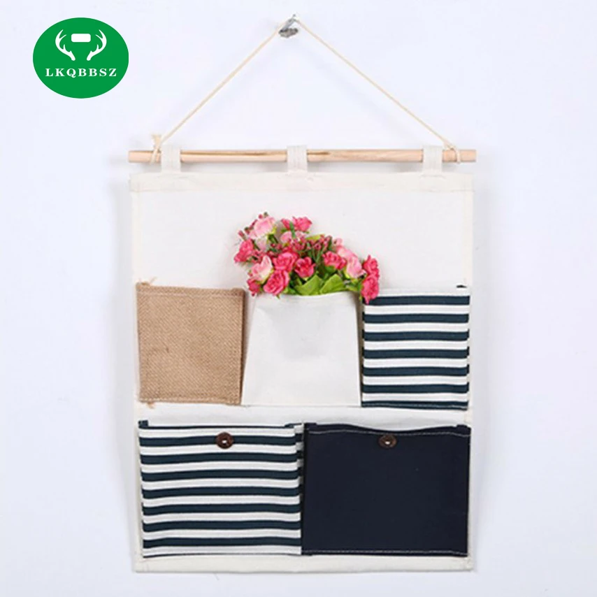 

8 Pocket Wall Hanging Storage Bag Fashion Makeup Cosmetic Sundries Organiser organizador Linen Kitchen Bathroom Storage Tool