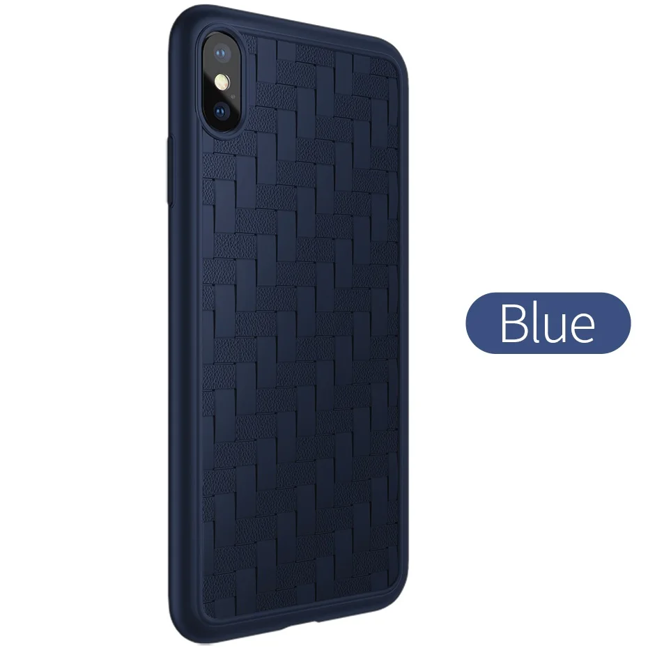 Роскошный сетчатый тканевый чехол HOCO для iPhone Xs Max XR, мягкий силиконовый чехол из ТПУ для iPhone Max Xs, Apple X, чехол - Цвет: Синий