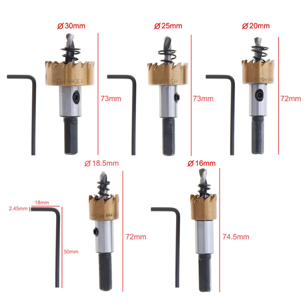 5 шт./компл. Кольцевые пилы для дерева твердосплавные сверла из высокопрочной
