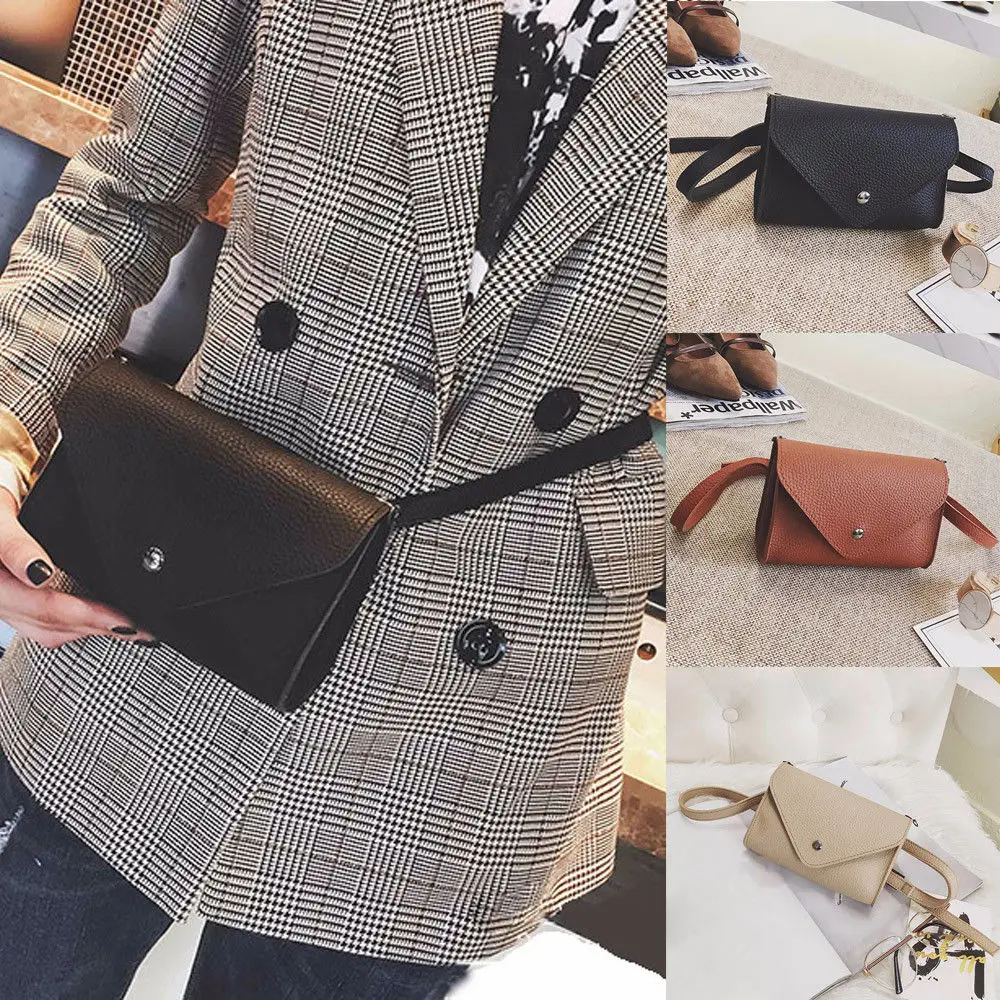 Модная поясная сумка Женская из искусственной кожи на молнии Повседневная