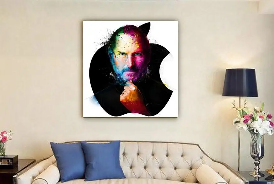 Ручная работа картина маслом Apple iphone Steve Jobs портрет на холсте масляной живописи