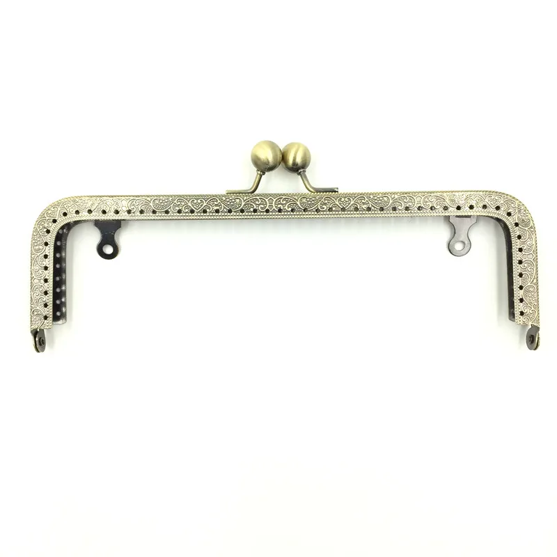 

10 шт. Бронзовый тональный металлический прямоугольный каркас Kiss Clasps Lock клатч кошелек ручка сумочки Fermoir 20x8,5 см