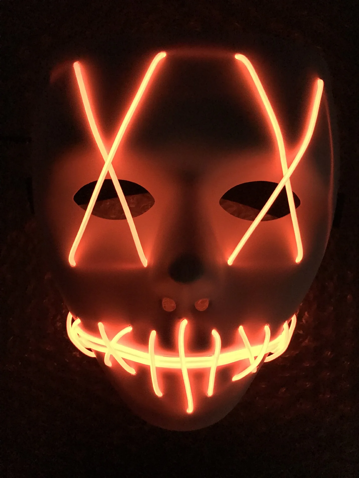 Хэллоуин маска светодиодный маске свет Вечерние Маски неоновый Косплэй тушь