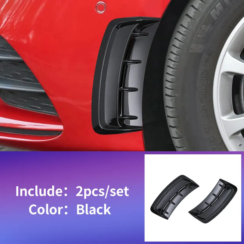 black 2pcs Переднее лезвие для Mercedes w177 amg/classe a Mercedes класса a w177 clase планки/a180 Mercedes a класса w177 аксессуары - Название цвета: black 2pcs