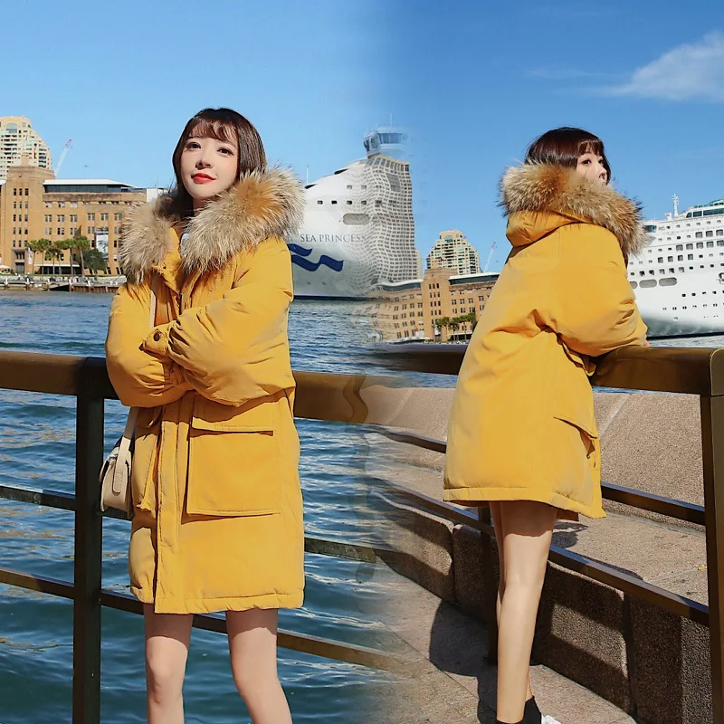 Популярная Высококачественная женская зимняя куртка новинка 2019 длинная