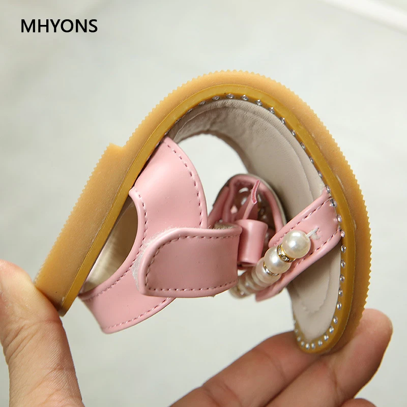 MHYONS 2019 новые детские летние туфли для девочек сандалии искусственная кожа цветы