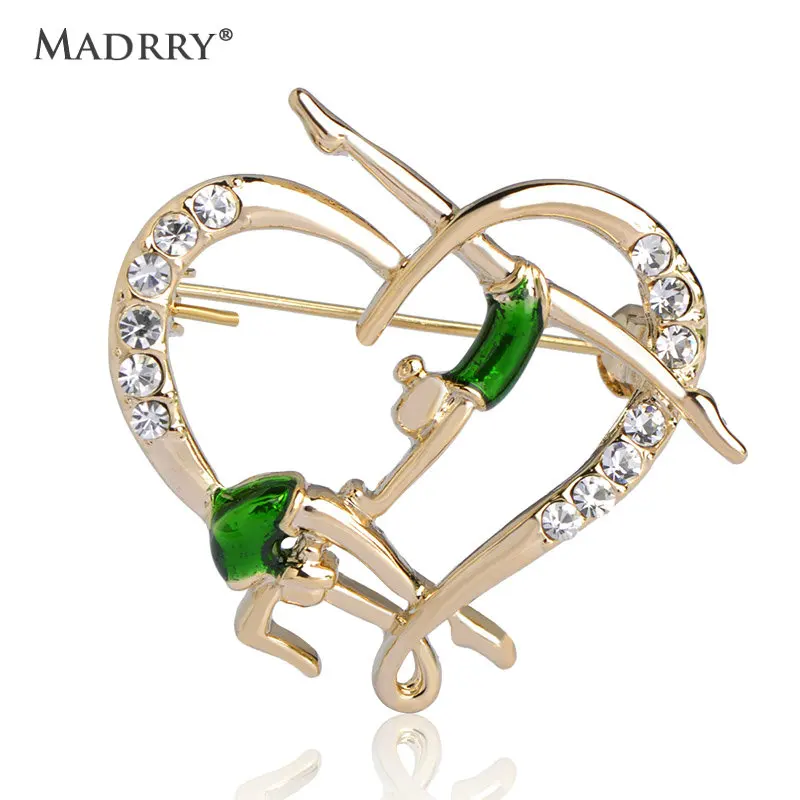 Женская эмалированная брошь в форме танцовщицы золотого цвета|brooches for women|heart