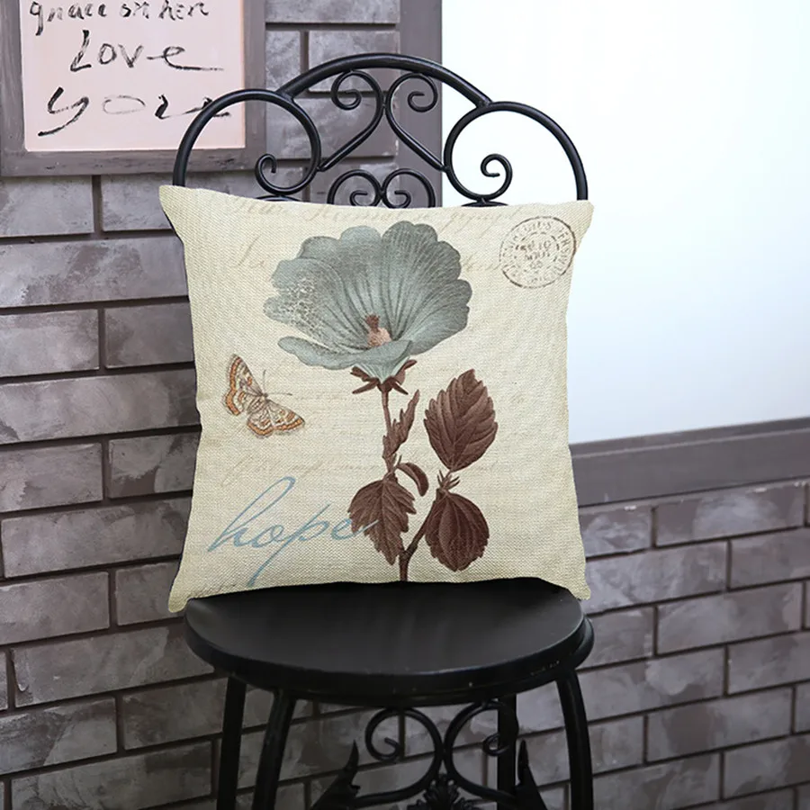 Элегантный цветок Подушка Наволочка винтажная картина 4 шт комбинация украшение