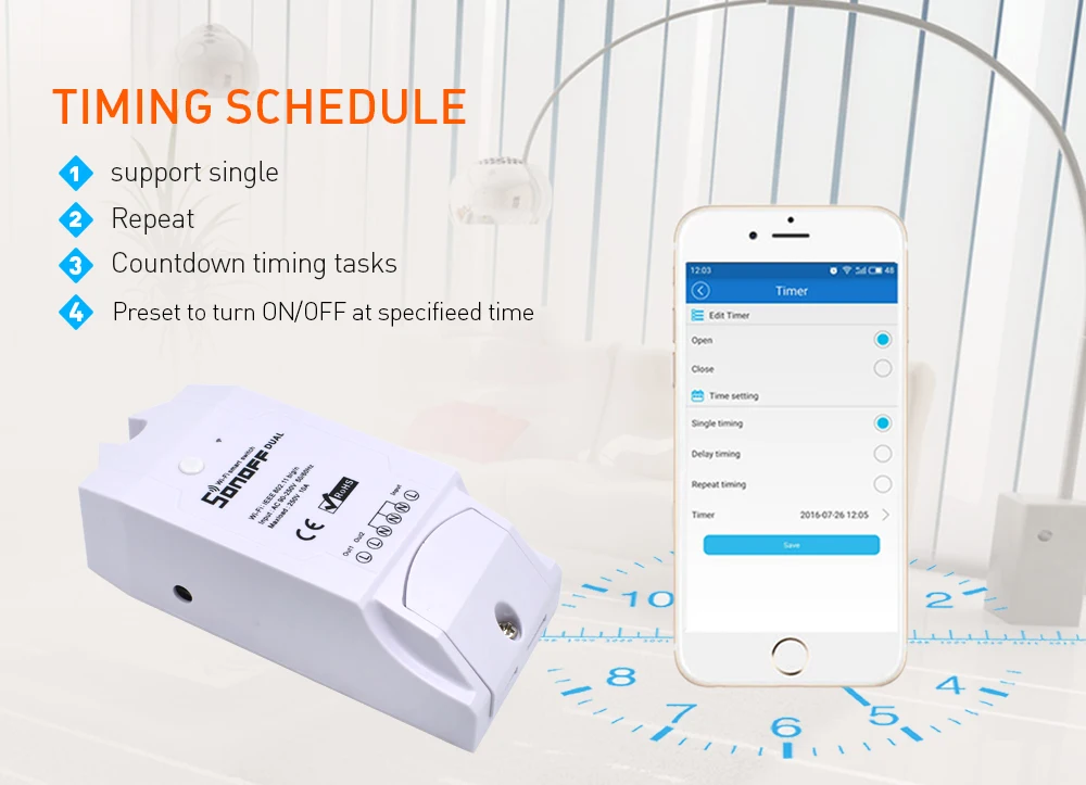 ITEAD sonoff двойной Беспроводной WI-FI реле Модуль для Умный дом автоматизации пульт дистанционного управления DIY синхронизации Wi-Fi 10A 220 В