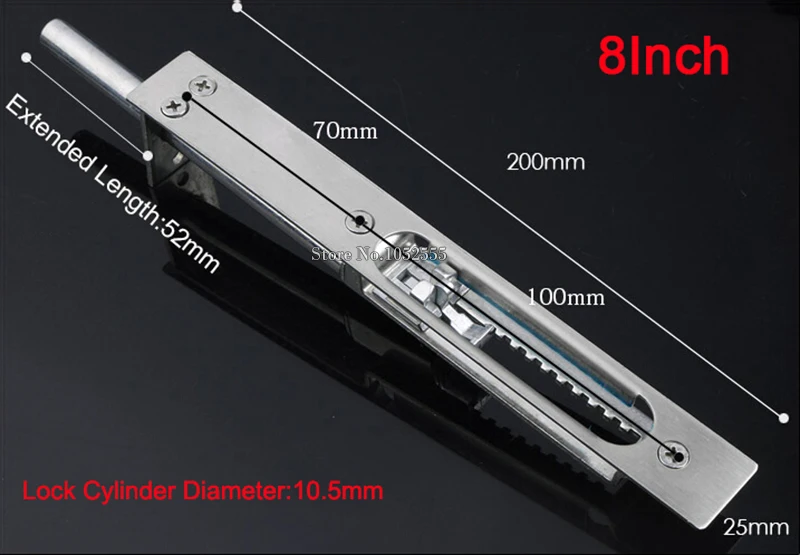 2 шт./лот 8 дюймов (длина = 200 мм) дверной болт из нержавеющей стали защитный замок