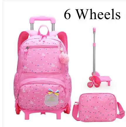 6 wheels Школьный рюкзак на колесиках для детей, школьный рюкзак для детей, школьная сумка на колесиках, детский дорожный рюкзак на колесиках - Цвет: 6 wheels