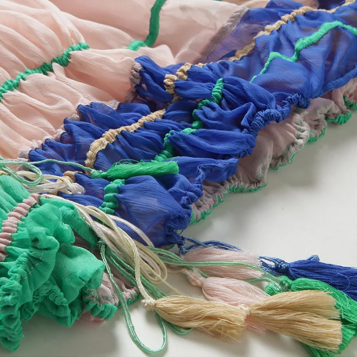 Взлетно-посадочной полосы 2017 Новый Весна Лето женщин Бохо пляжное платье шифон